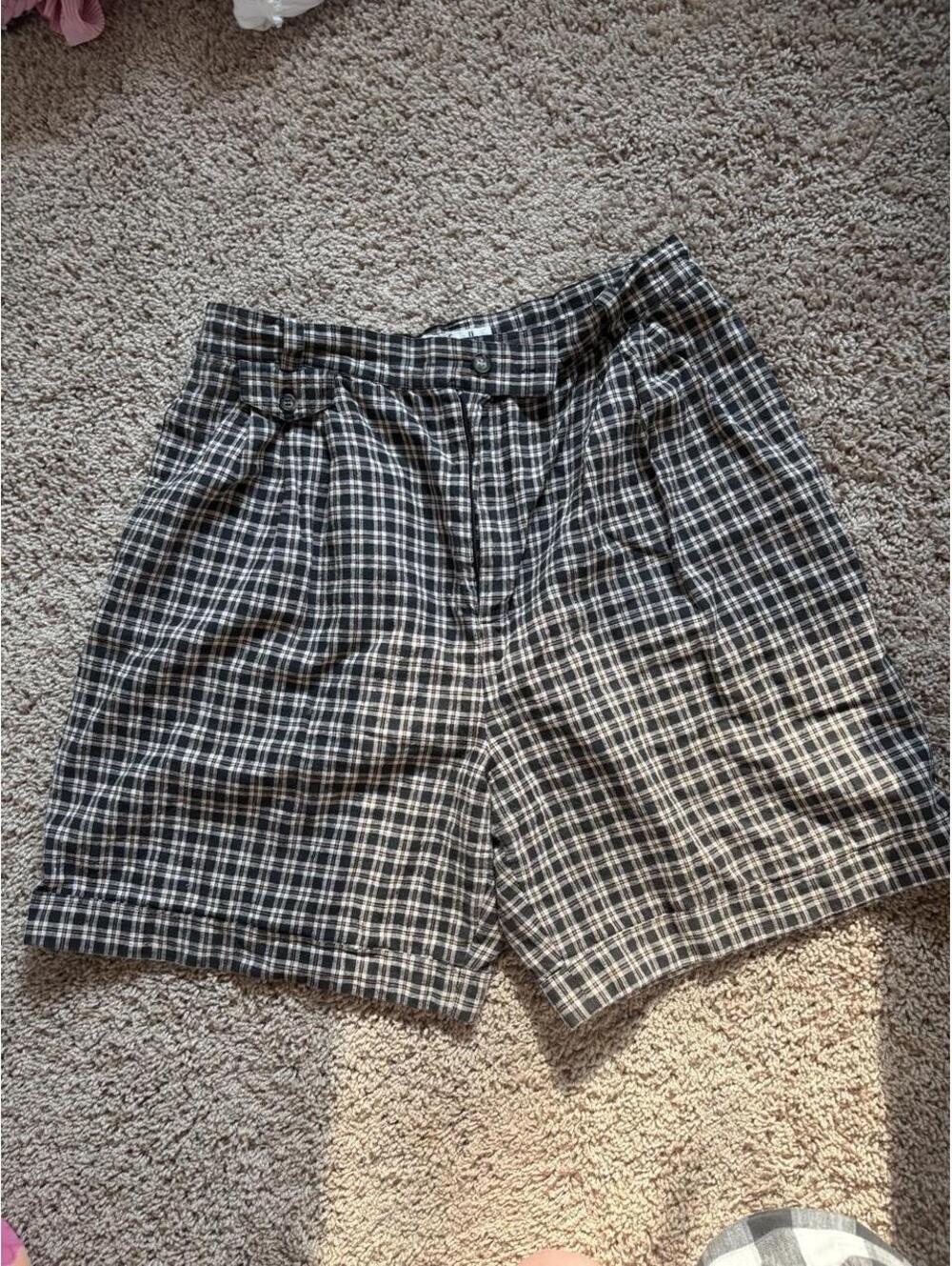 Rafaella Women's Plaid Brown and Tan Shorts